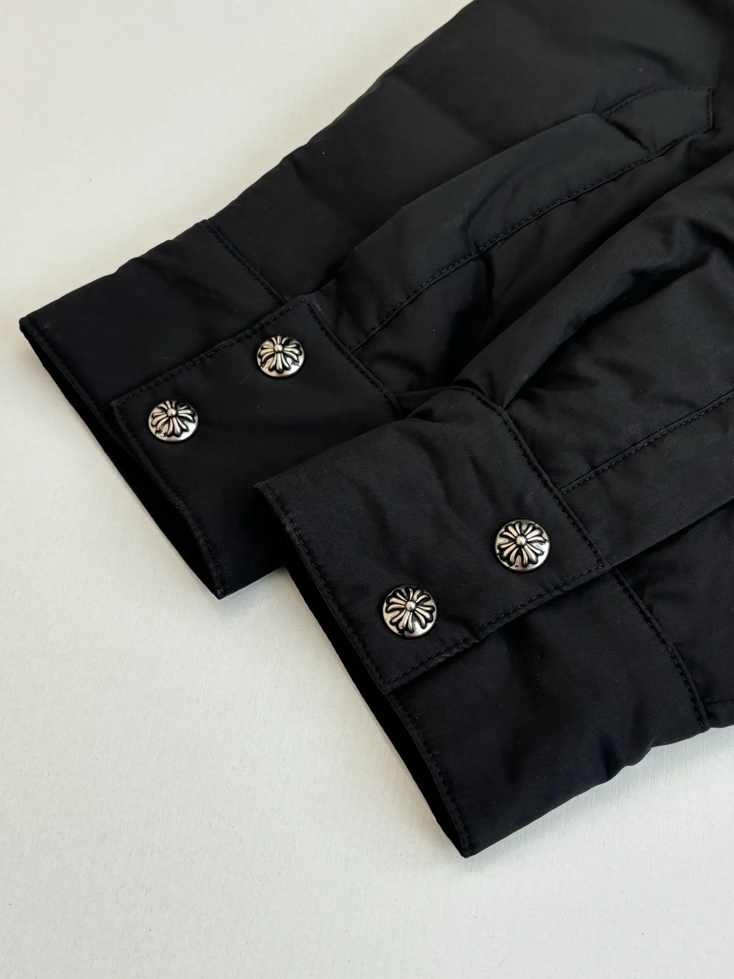 P580 Chrome Heart*/Chrome Heart solid color silver-plated shirt-style cotton jacket Size: S/M/L/XL